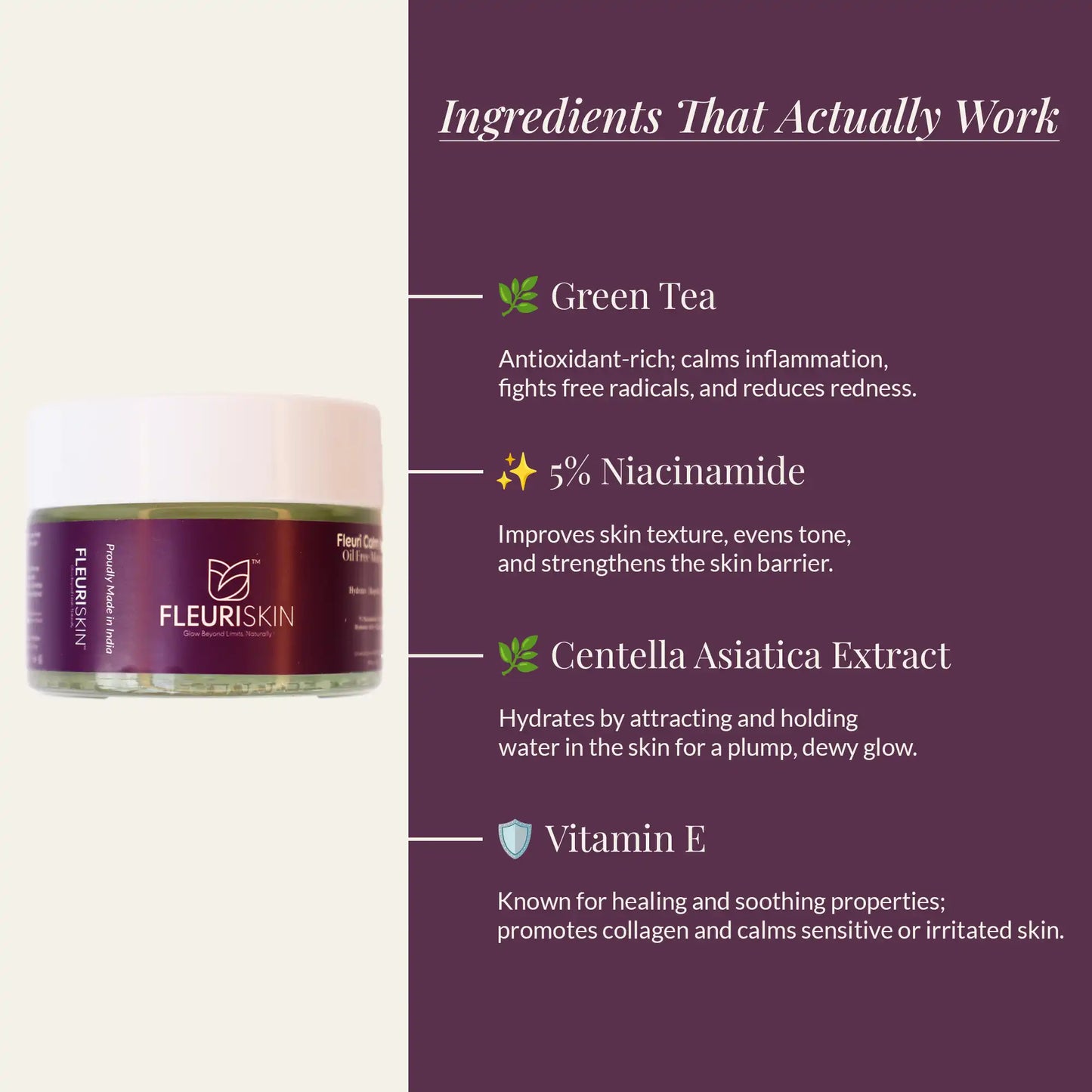 Fleuri Calm Hydrate Oil Free Moisturizer