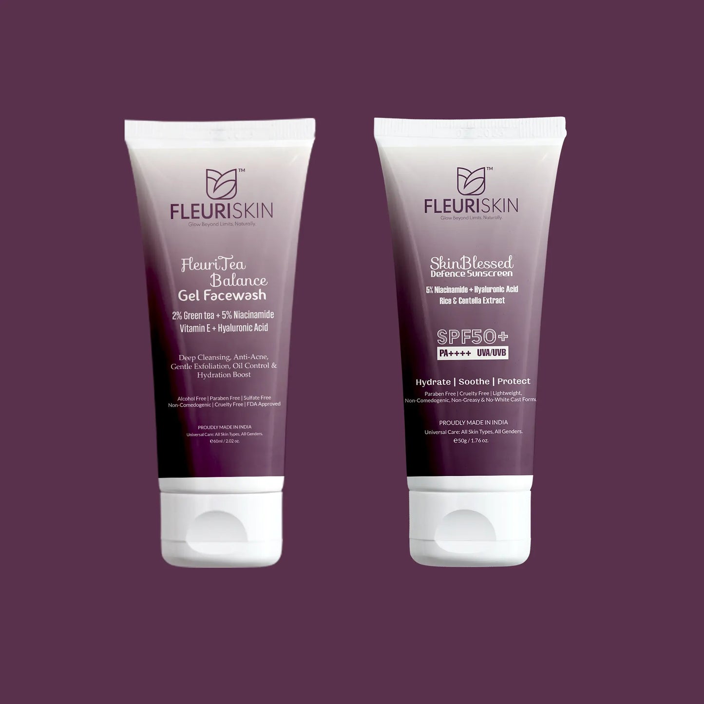 FleuriSkin Shield & Clean Duo – Sunscreen & Facewash Set