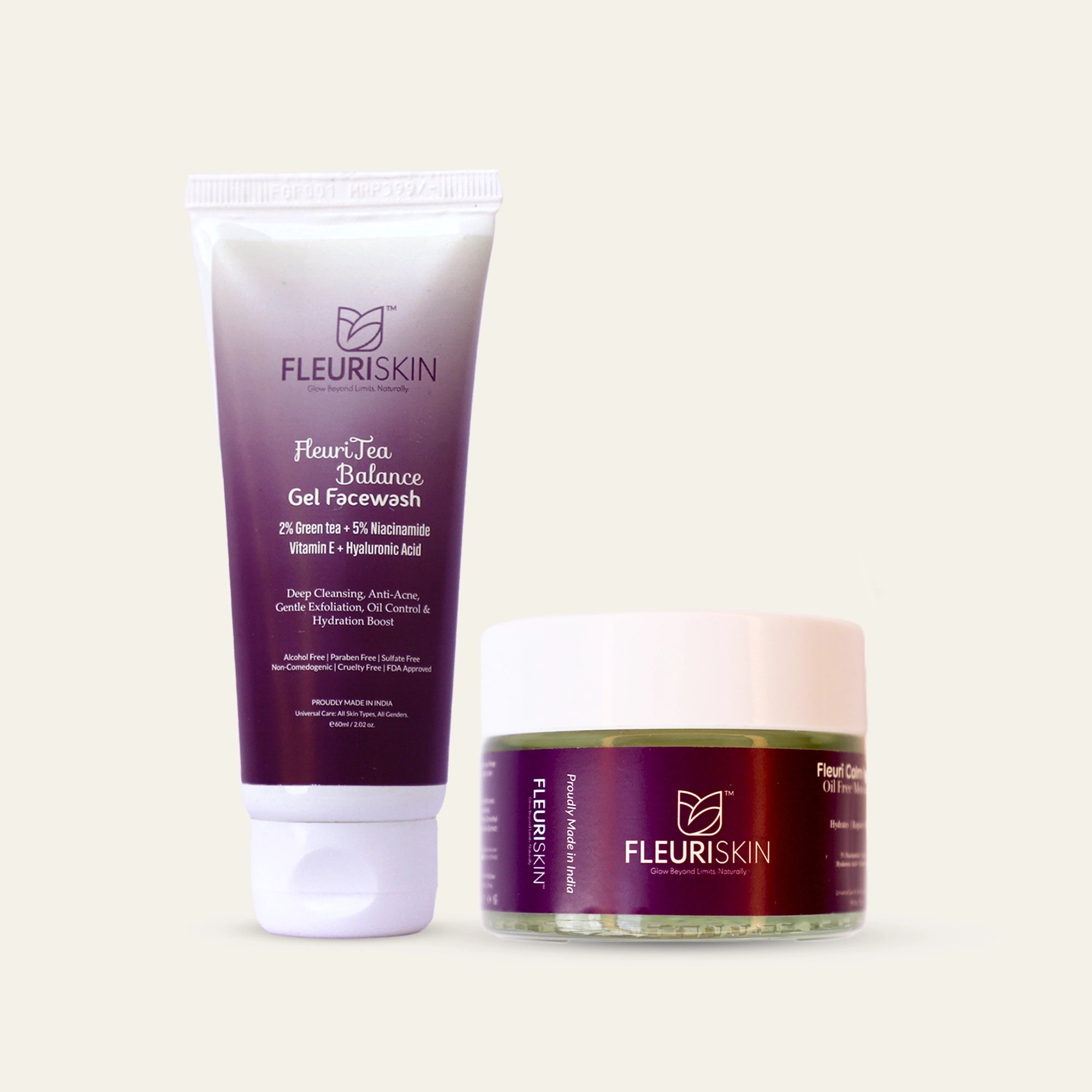 FleuriSkin Nourish & Guard Pair – Moisturizer & Sunscreen Combo