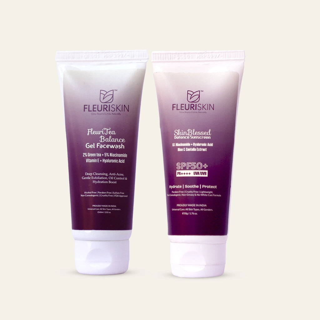 FleuriSkin Shield & Clean Duo – Sunscreen & Facewash Set