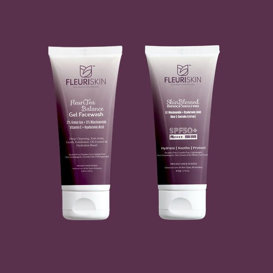 FleuriSkin Shield & Clean Duo – Sunscreen & Facewash Set